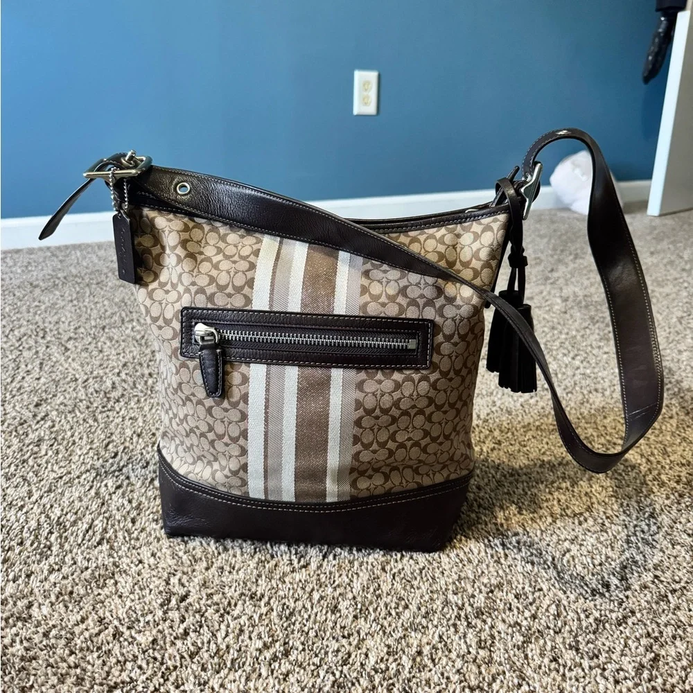 Coach Legacy Duffle Bucket Shoulder Bag, Brown - Picture 2 of 16